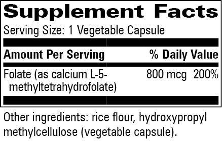 Methyl Folate Progressive Labs supplement facts