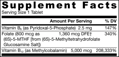 Methyl B-12 Methyl Folate Cherry Jarrow Formulas supplement facts