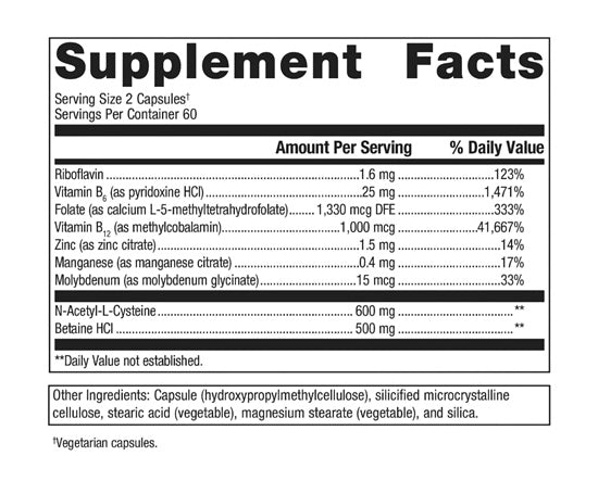 Methyl Care (Metagenics) Supplement Facts