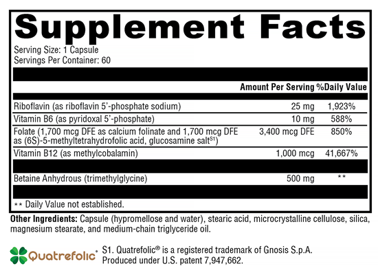 Methyl Protect Xymogen Supplement Facts