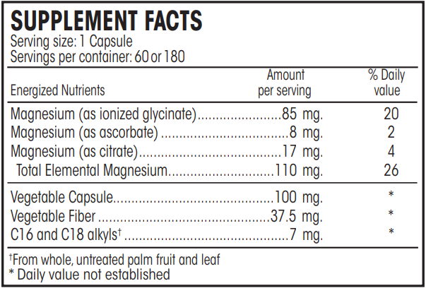 Mg Plus Guard Perque supplement facts