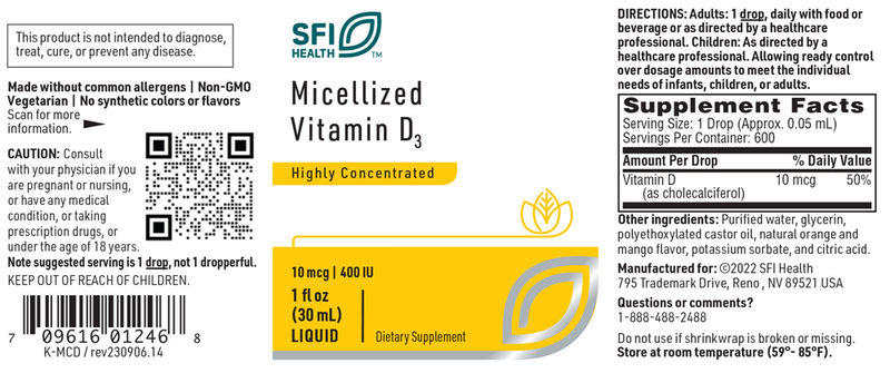 micellized vitamin d3 sfi health label