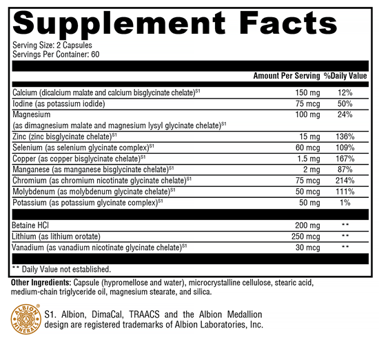 MinRex Xymogen Supplement Facts