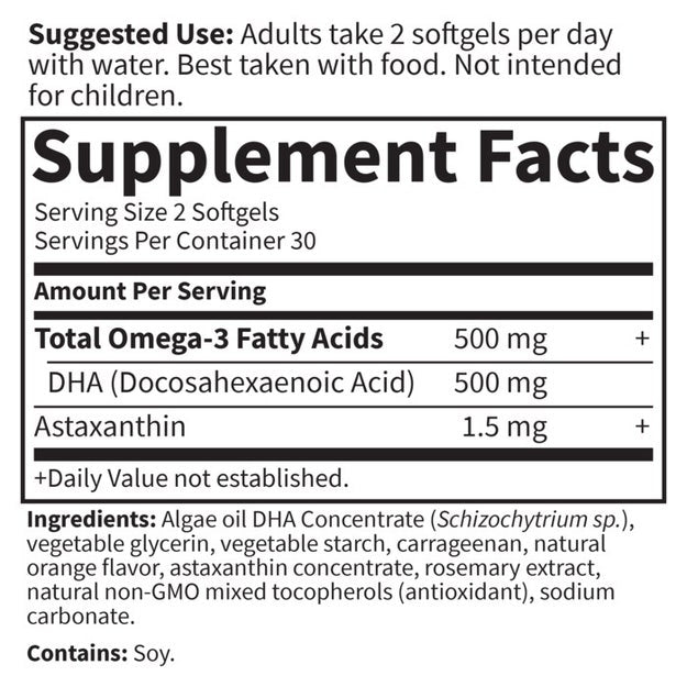 minami algae omega-3 vegan dha garden of life supplement facts