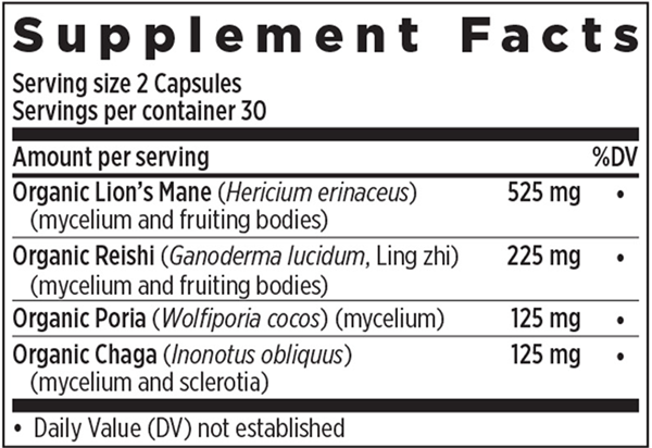 Mind Force Lion's Mane (New Chapter) supplement facts