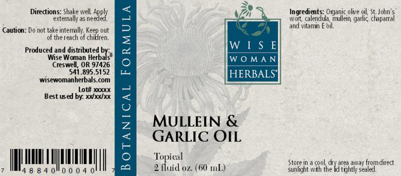 Mullein & Garlic Oil Compound 2oz Wise Woman Herbals supplements