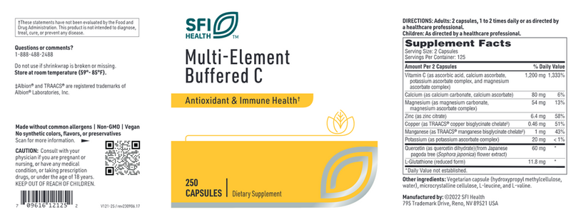 multi-element buffered c sfi health label