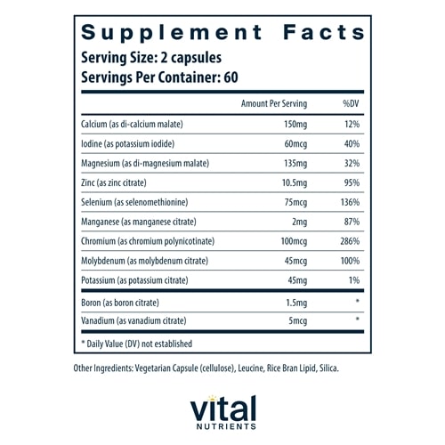 Multi-Minerals Citrate No Copper or Iron supplements