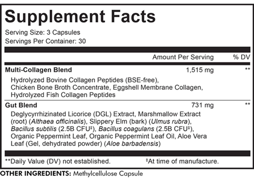 Multi Collagen + Gut Blend (Codeage) supplement facts