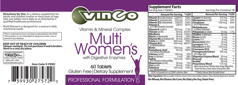 MultiWomen's with Digestive Enzymes Vinco products