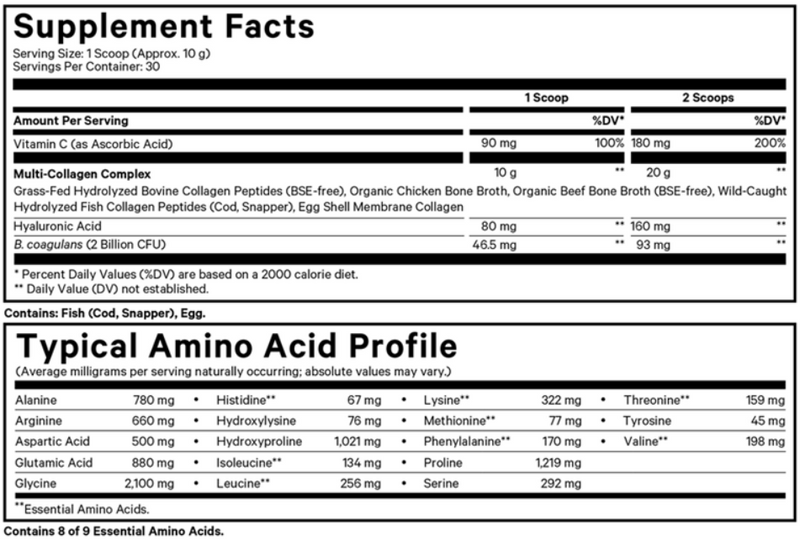 multi collagen peptides codeage supplement facts