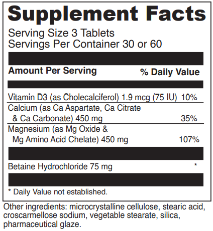 multi source cal mag davinci labs supplement facts