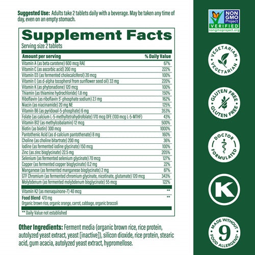 multi for men megafood supplement facts