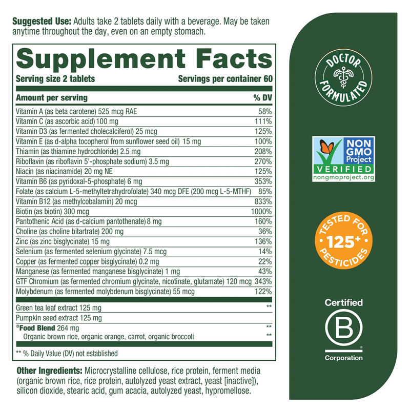 Multi for Men 55+ (MegaFood) supplement facts