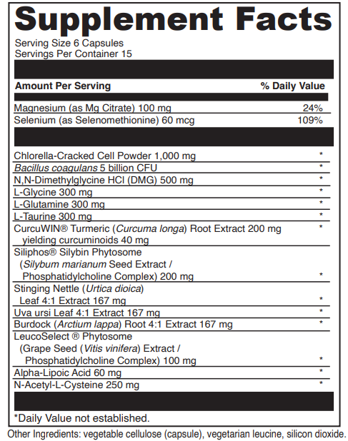 multiphase detox davinci labs supplement facts