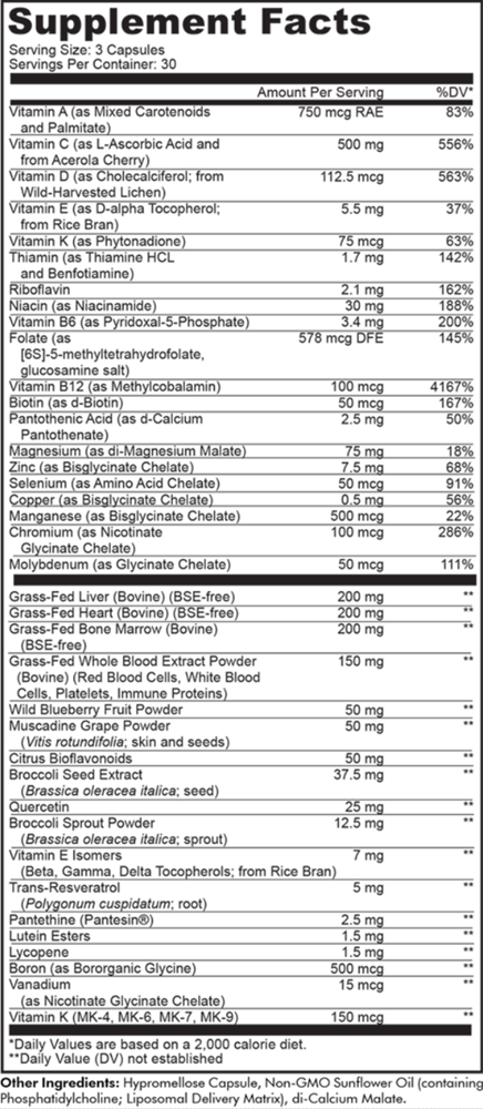 multivitamin performance elite max codeage supplement facts