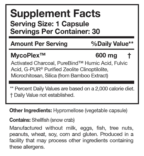 MycoPul Researched Nutritionals supplement facts