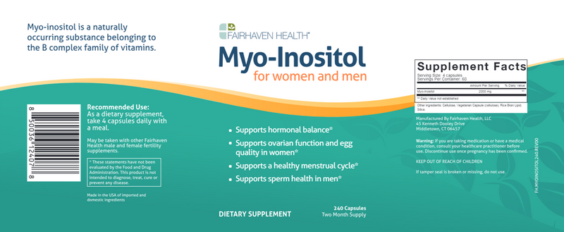 myo-inositol fairhaven health label