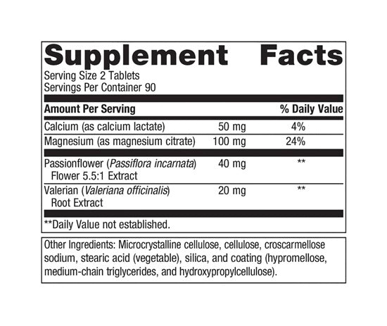 MyoCalm 180 Tablets (Metagenics) Supplement Facts