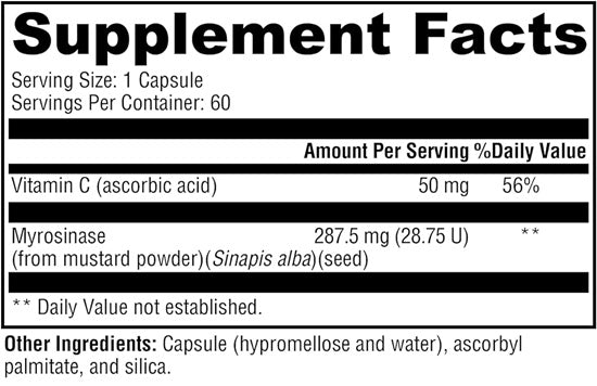 Myrosinase (Xymogen) Supplement Facts