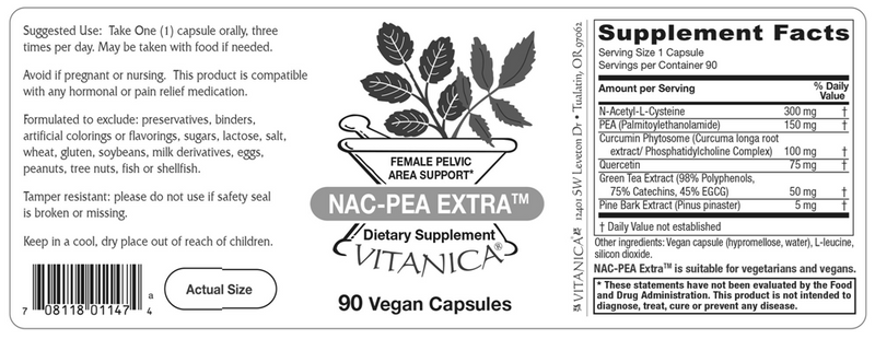 nac-pea extra vitanica label