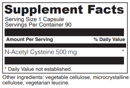 n acetyl cysteine davinci labs supplement facts