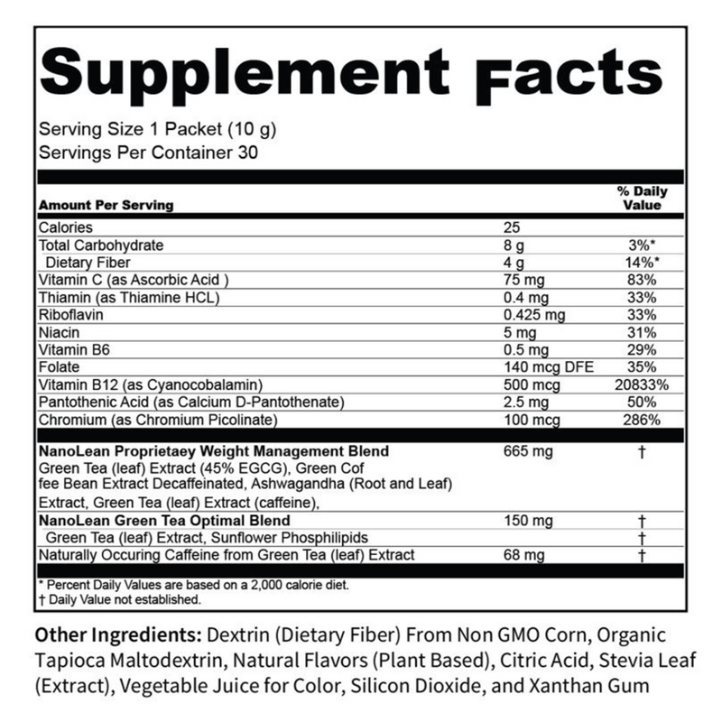 nanolean berry biopharma scientific supplement facts