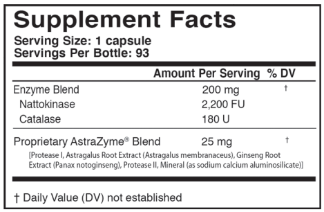 NattoXym Master Supplements (US Enzymes) supplement facts