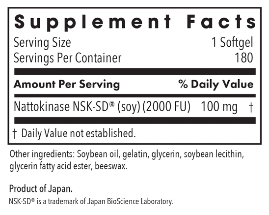 nattokinase 100 mg nsk-sd allergy research group supplement facts