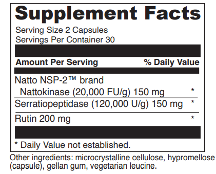 nattokinase plus davinci labs supplement facts