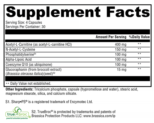 NeuroActives BrainSustain (Xymogen) Supplement Facts