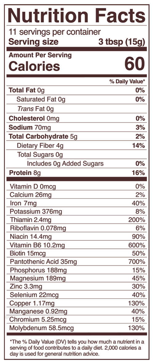 Nutritional Yeast Unfortified Foods Alive nutrition facts