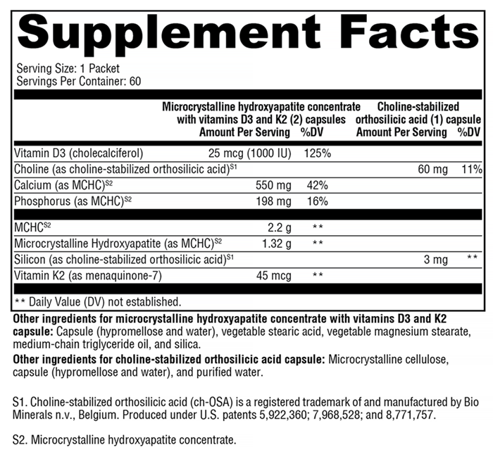 OSAplex MK-7 (Xymogen) Supplement Facts