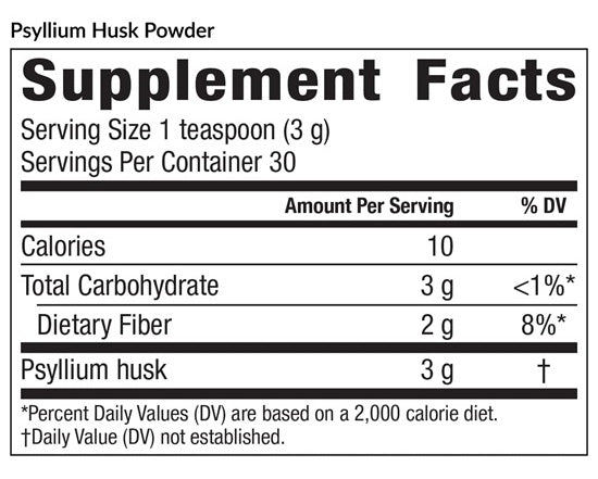 psyllium husk powder (equilife) supplement facts