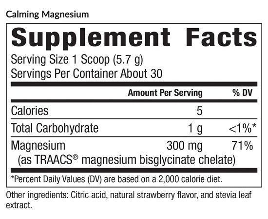 calming magnesium (equilife) supplement facts