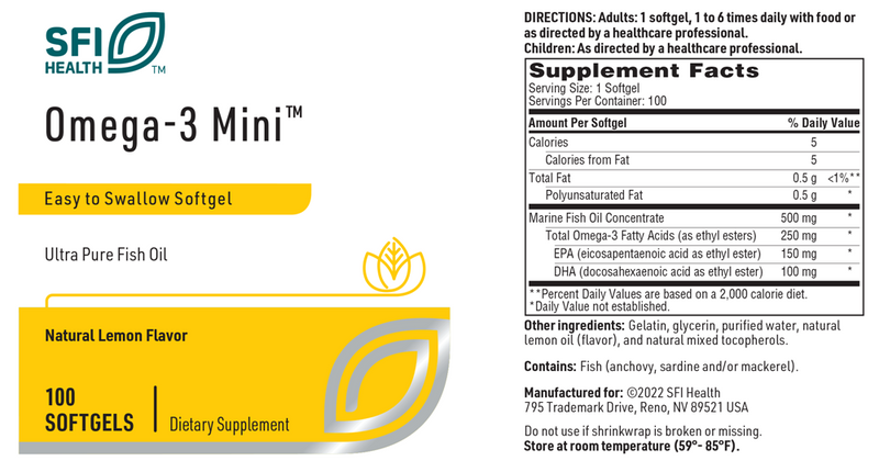 omega-3 mini sfi health label