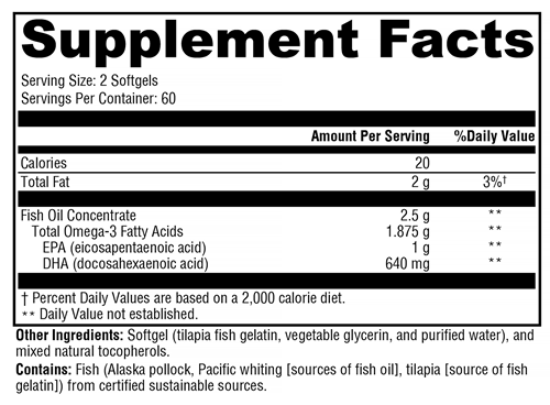 OmegaPure 820 (Xymogen) Supplement Facts