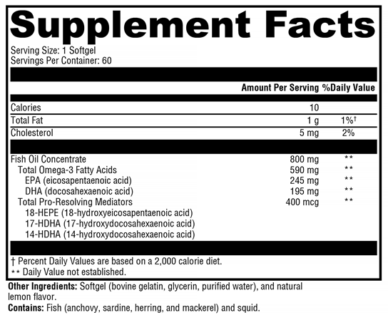 OmegaPure PRM Supplement Facts