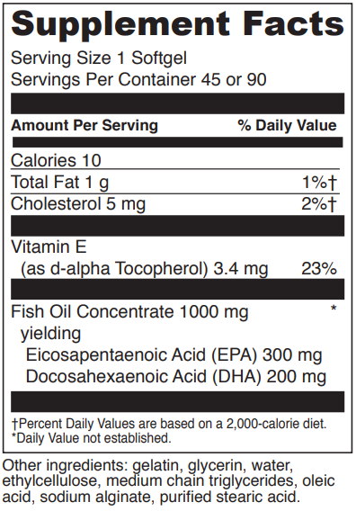 omega 3 1000 davinci labs supplement facts