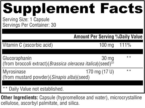 OncoPLEX Plus Myrosinase (Xymogen) Supplement Facts