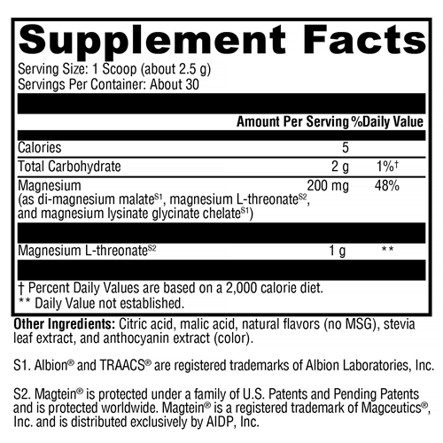 OptiMag Neuro Mixed Berry (Xymogen) Supplement Facts