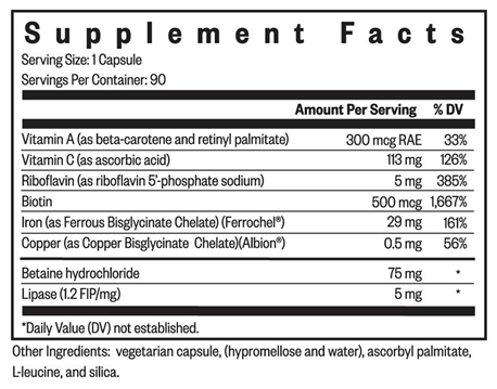 optimal iron seeking health supplement facts