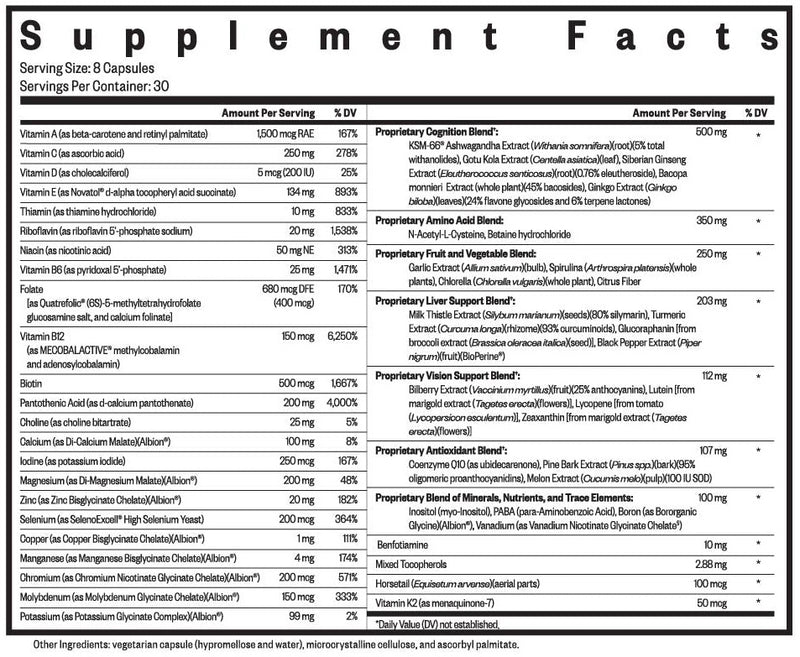 optimal multivitamin seeking health supplement facts