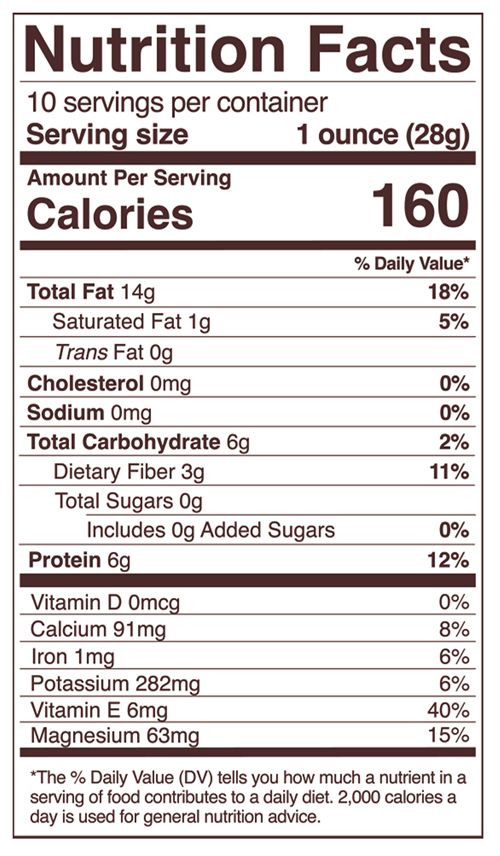 Organic Almonds Foods Alive nutrition facts