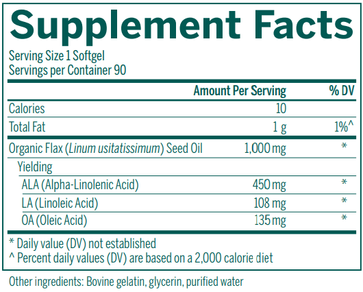 BACKORDER ONLY - Organic Flax Oil Capsules