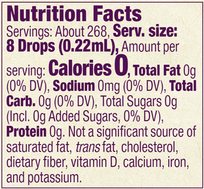 Organic Liquid Monk Fruit (NOW) Supplement Facts