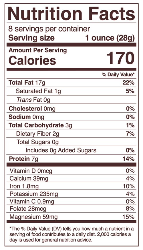 Organic Walnuts Foods Alive nutrition facts