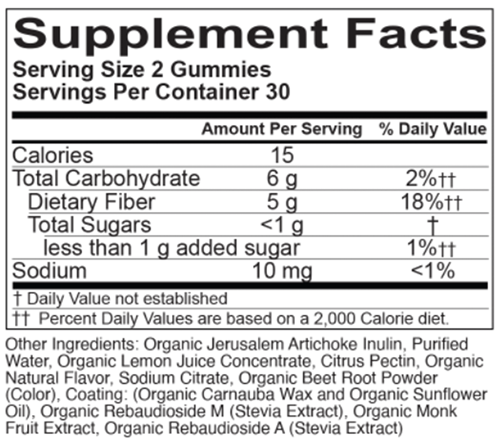 organic fiber gummies organic india supplement facts