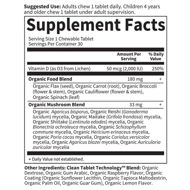 organics vegan d3 2000 iu garden of life supplement facts