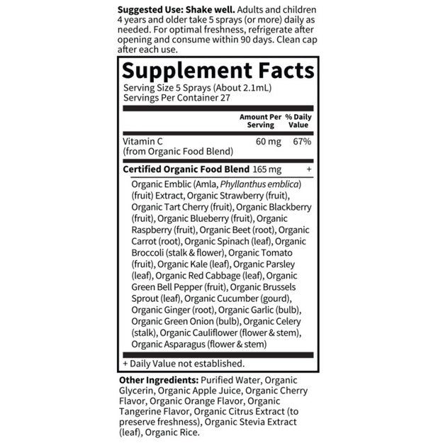 organics vitamin c cherry tangerine garden of life supplement facts